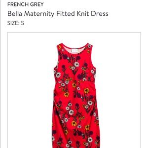 French grey floral print maternity dress.